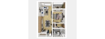 1 Bedroom 1 Bathroom C, D Floor Plan [779 - 780 SqFt]